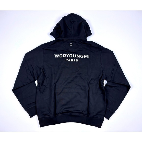 Wooyoungmi SS25 Collection Black Back Logo Hoodie Size 48 S/M New With Tags - Picture 5 of 16